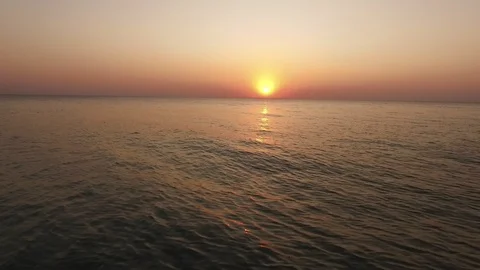View over the calm ocean waves Stock Footage 129084837