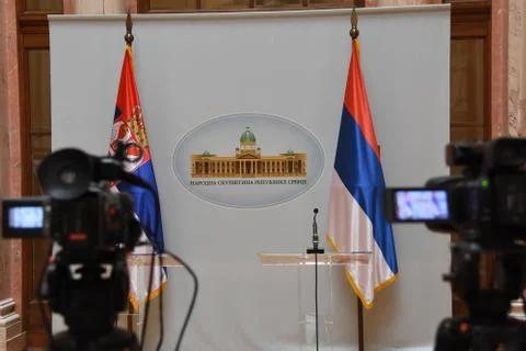 View over the camera in the National Assembly of the Republic of Serbia Stock Photos