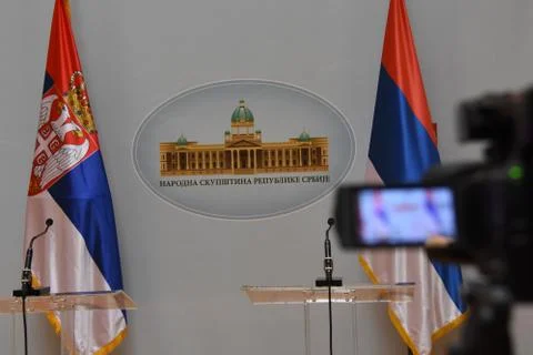View over the camera in the National Assembly of the Republic of Serbia Stock Photos