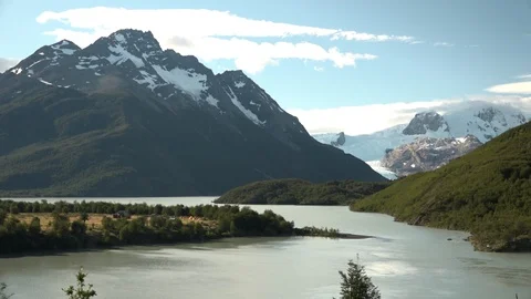 View over Camp Dickson in Torres del Paine, Chile, Patagonia Stockbeeldmateriaal 100961856
