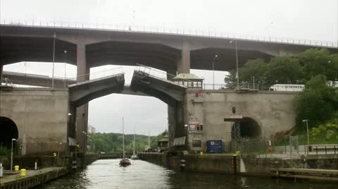 View over a canal in Stockholm Stock-Footage 11340586