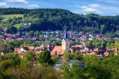 View over the city Berching Foto stock