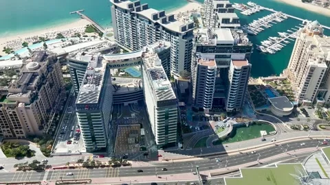 View over the city in Dubai Stock Footage 242929335