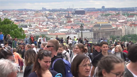 View over the city of Prague Video stock 204879278