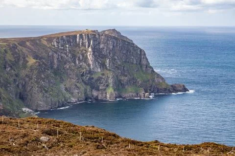 View over the Cliffs of Horn Head in County Donegal in Ireland Stock Photos