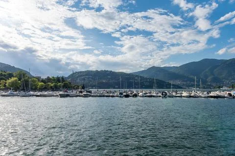 View over Como marina Stock Photos
