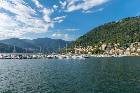 View over Como marina Stock Photos