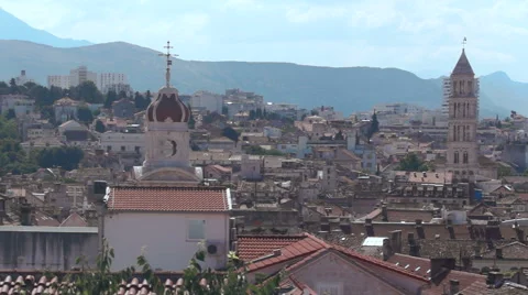 View over the Croatian City of Split. Stock Footage 54948703