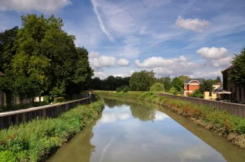 View over the Dijle river Stock Photos