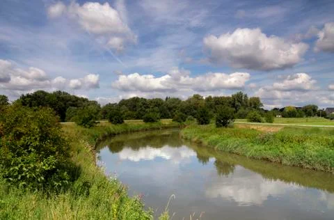 View over the Dijle river Stock Photos