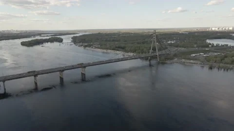 View over the dnieper Stock Footage 159044099