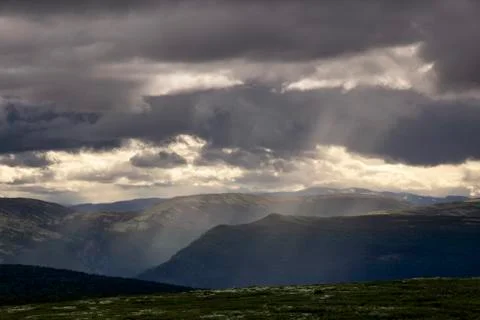 View over Dovre mountains Stock Photos