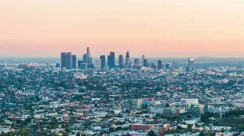 View over downtown Los Angeles at night Stock-Footage 63248994