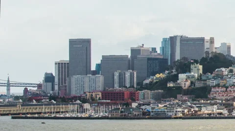 View over downtown San Francisco Stock Footage 63660978