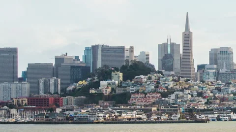 View over downtown San Francisco Stock Footage 63661257