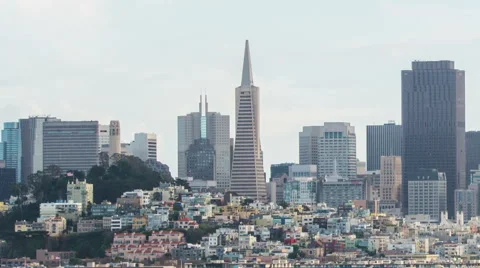 View over downtown San Francisco Vídeo Stock 63661498