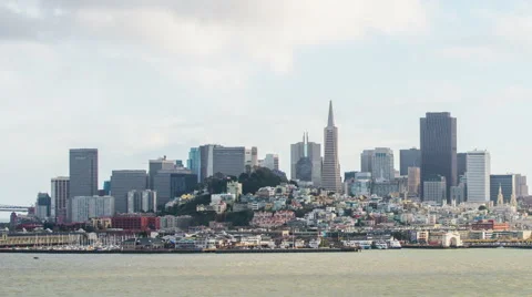 View over downtown San Francisco 스톡 동영상 63666299