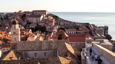 View over Dubrovnik Walls Stock Footage 45144654