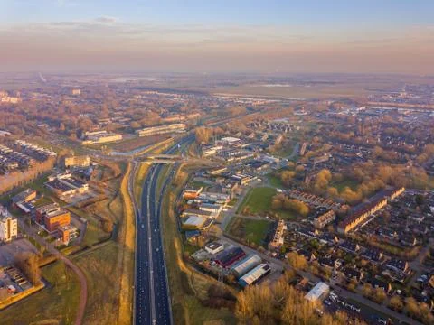View over eastern part of Groningen city Foto stock