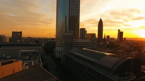 View over Frankfurt’s skyscrapers Video stock 89652018