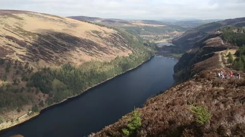 View Over Glendalough, Co. Wicklow, Ireland Stock Footage 48975581