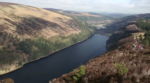 View Over Glendalough, Co. Wicklow, Ireland Stock Footage 48975656