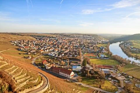 View over Hessigheim Foto stock
