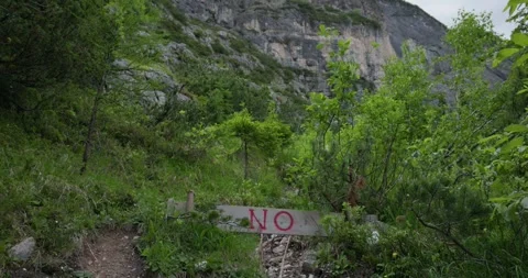 View Over Hiking Trail at Lago di Sorapis - Dolomites - Veneto - Italy Stock Footage 341842865
