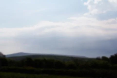 View over the hills at Oakhampton, Cornwall Out of focus. Stock Photos