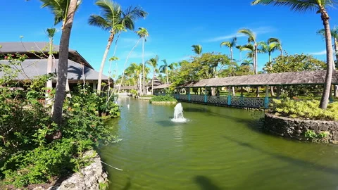 View over Iberostar Bavaro Suits at Punta Cana. Video stock 234682837