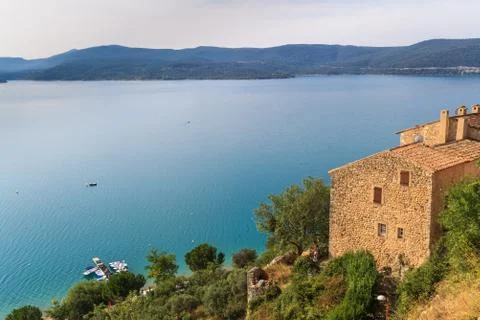 View over lac de sainte croix, verdon, provence, france Stock Photos