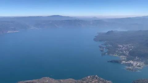 View over lake Atitlan from San Pedro Volcano Guatemala Stock Footage 330607417