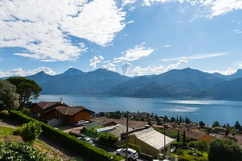 View over lake Como Stock Photos