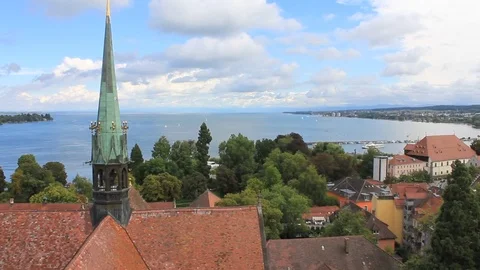 View over Lake Constance Stock Footage 77213693