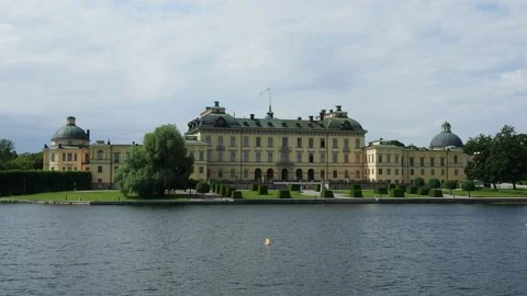 View over the Lake Malar towards the Drottningholm Palace, Stockholm, Sweden Stock Footage 170651819