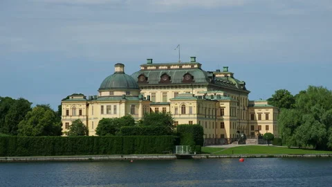 View over the Lake Malar towards the Drottningholm Palace, Stockholm, Sweden Stock Footage 170651836