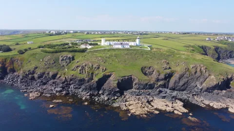 View over the Lizrd lighthouse cornwall engand uk Video stock 262745478