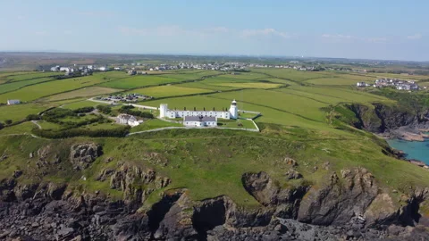 View over the Lizrd lighthouse cornwall engand uk Video stock 262745507
