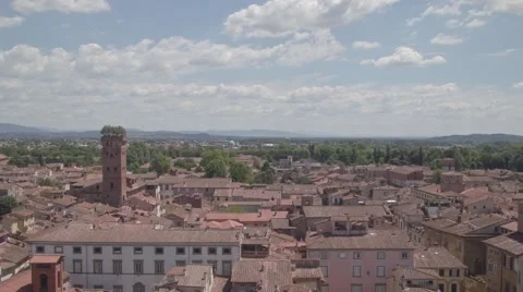 View over Lucca in Italy Stock Footage 66439337