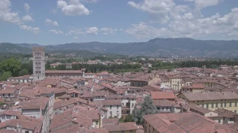 View over Lucca in Italy Stock Footage 66441744