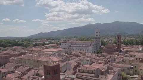 View over Lucca in Italy Stock Footage 66442262