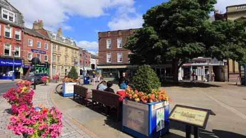 View over the Market Place, Morpeth Stock Footage 342404565