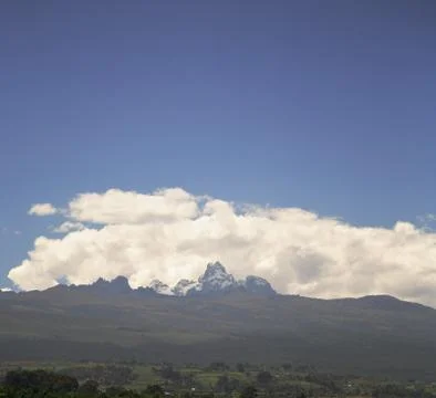 View over to Mount Kenya Stock Photos
