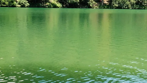 A view over mountain lake Stock Footage 145216562