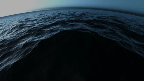 View Over Nighttime Dark Ocean Water Sea Stock Footage 143906506