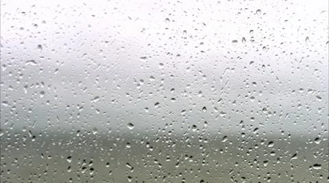 View over the ocean through a rainy window Stock Footage 11320934