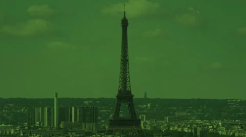 View over paris, eiffel tower Stock Footage 31014608