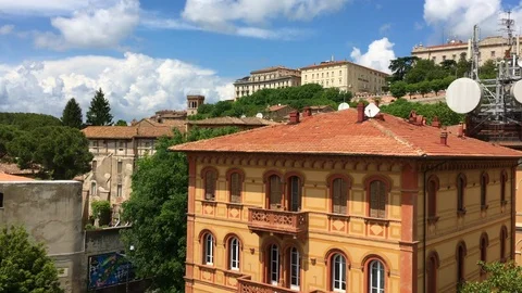 View over Perugia, Italy in springtime Stock Footage 94425897