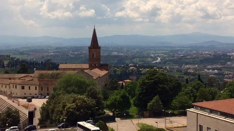 View over Perugia, Italy in springtime Stock Footage 94426097