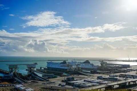 View over the port of Dover Stock Photos